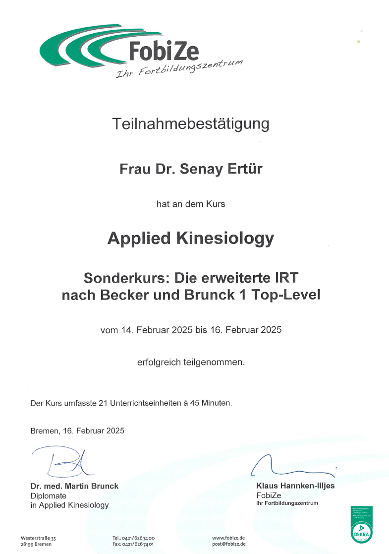 kinesiology top level senay ertuer | zoum.de | Diplom Kinesiologie Senay Ertür
